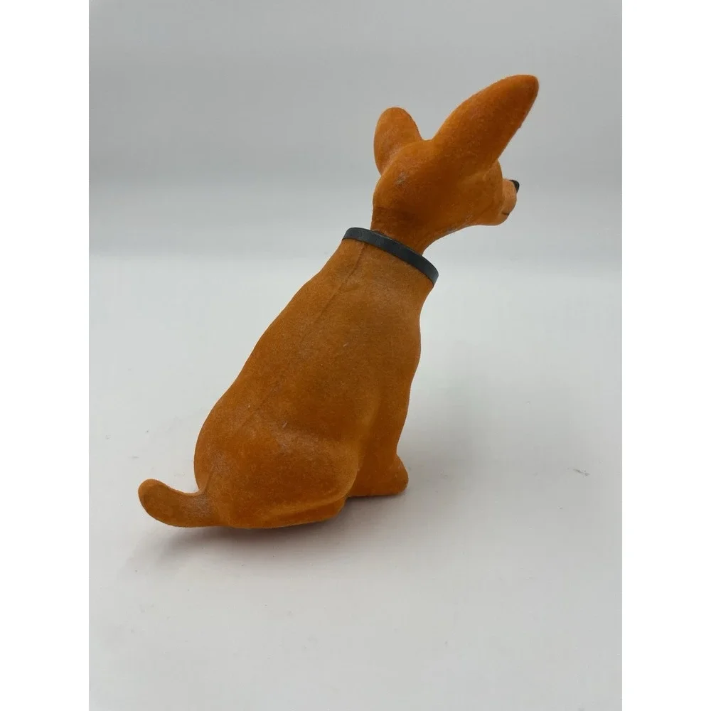 Vintage Flocked Felt  Bobble Head Nodder Chihuahua Dog Retro Dashboard Ready‎